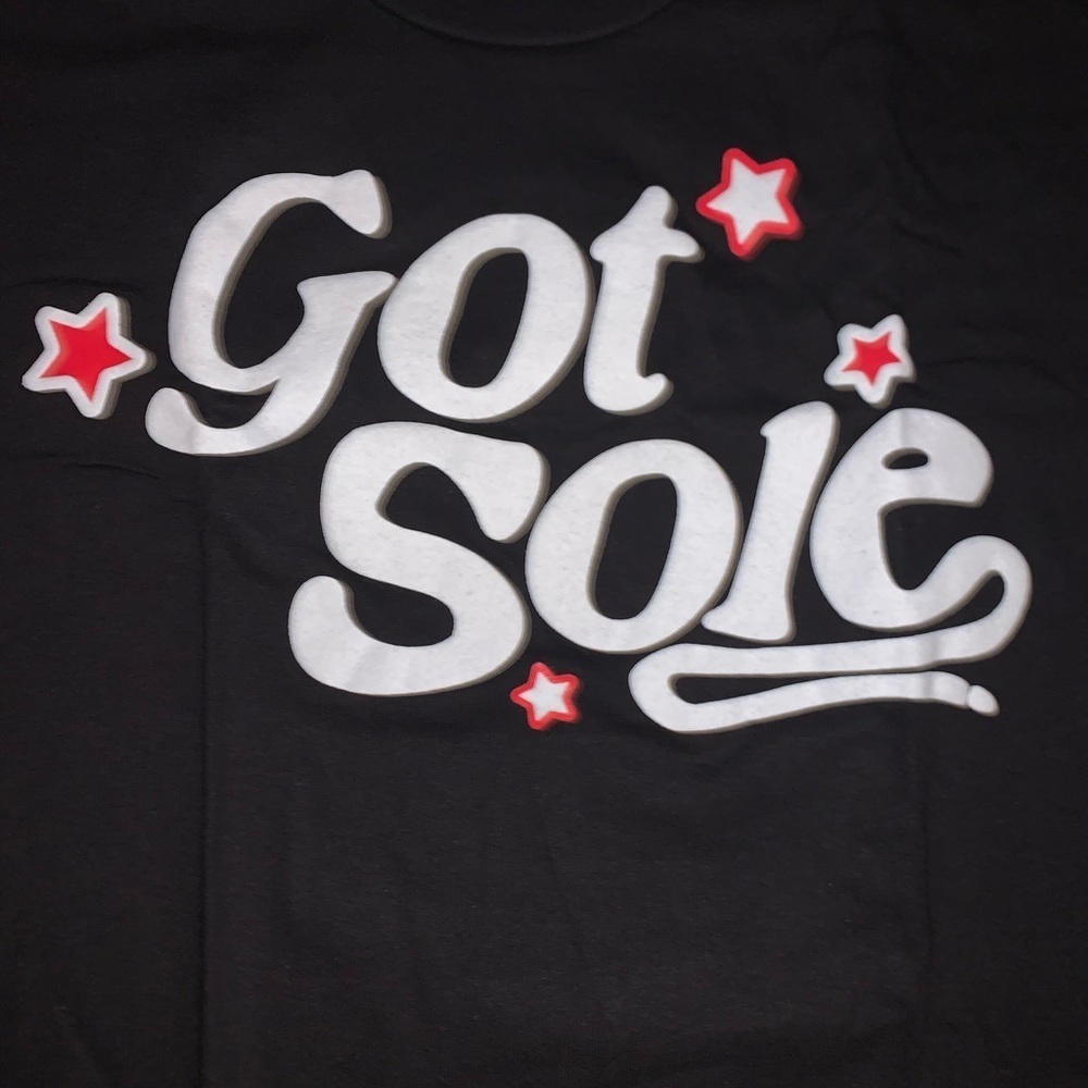 NWT GOT SOLE NY tee shirt size large small black puff print unisex big apple - Picture 3 of 9